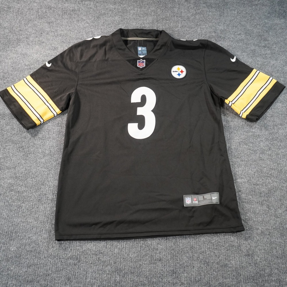 Nike Pittsburgh Steelers Jersey Mens Large Black Russell Wilson 3 NFL Football